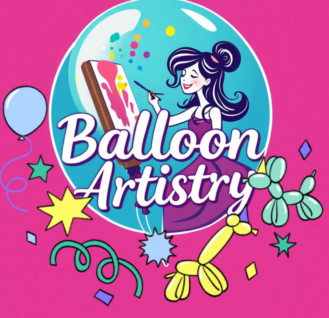 Mansfield Balloon Lady - Balloon Artistry.  Hand drawn bespoke glitter and paint Balloons.
